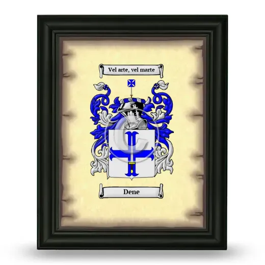Dene Coat of Arms Framed - Black
