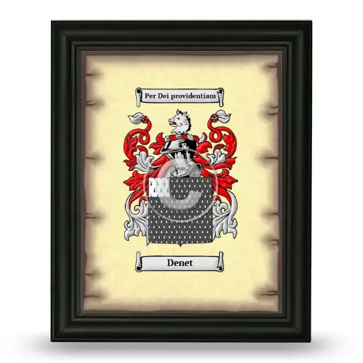 Denet Coat of Arms Framed - Black