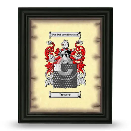 Denete Coat of Arms Framed - Black