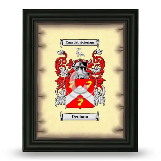 Denham Coat of Arms Framed - Black