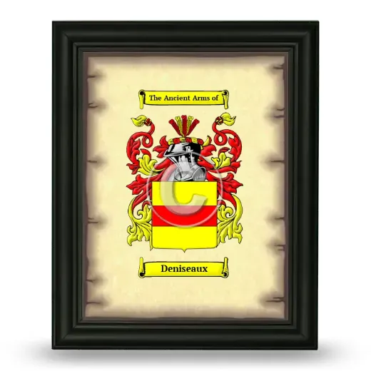 Deniseaux Coat of Arms Framed - Black