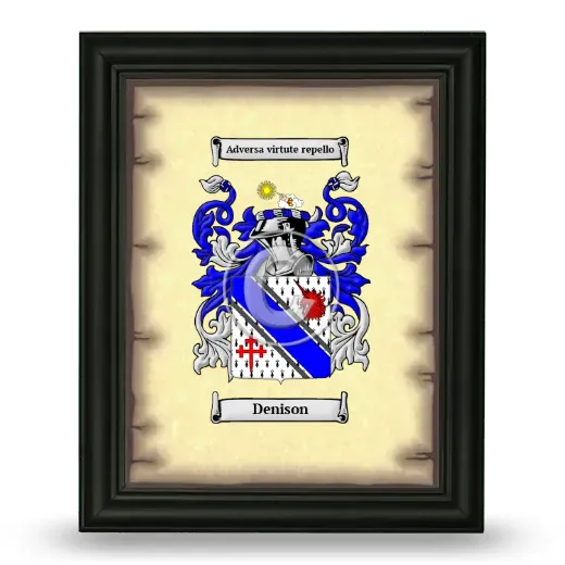 Denison Coat of Arms Framed - Black