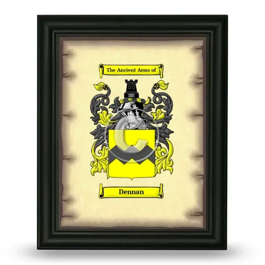 Dennan Coat of Arms Framed - Black