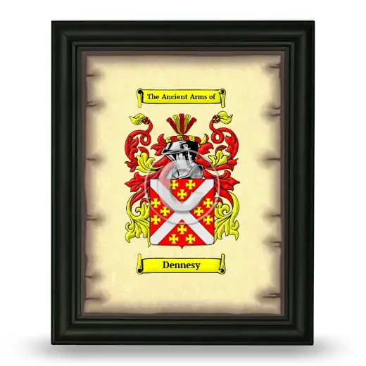 Dennesy Coat of Arms Framed - Black
