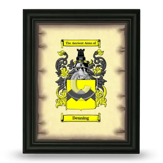 Denning Coat of Arms Framed - Black