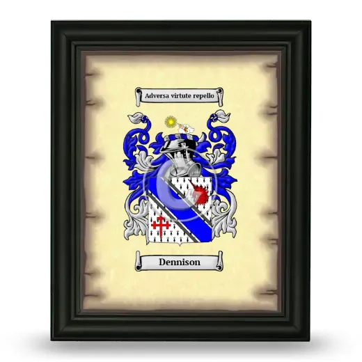 Dennison Coat of Arms Framed - Black