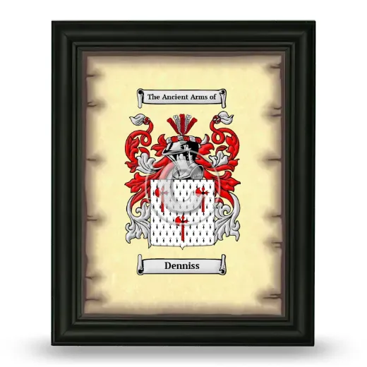Denniss Coat of Arms Framed - Black