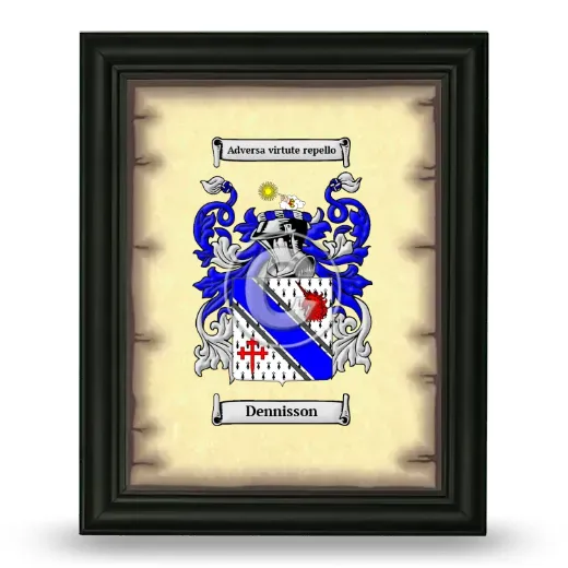 Dennisson Coat of Arms Framed - Black