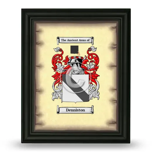 Denniston Coat of Arms Framed - Black