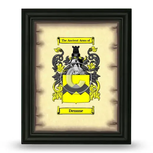 Denune Coat of Arms Framed - Black