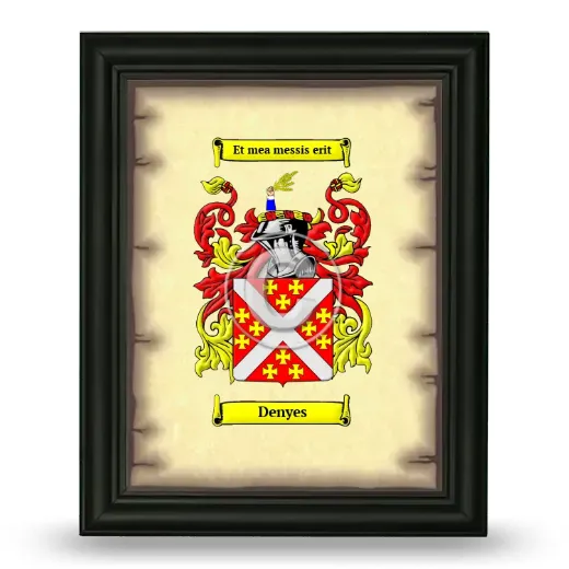Denyes Coat of Arms Framed - Black