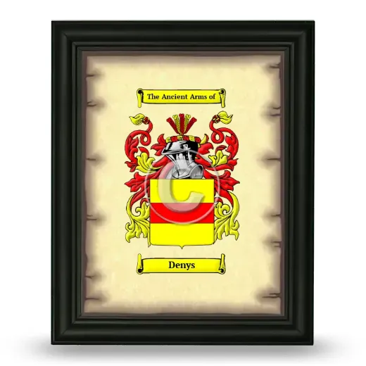 Denys Coat of Arms Framed - Black