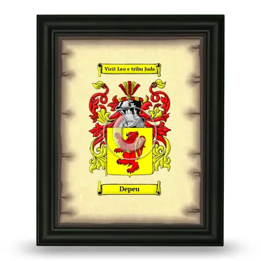 Depeu Coat of Arms Framed - Black