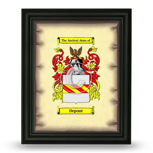 Depont Coat of Arms Framed - Black