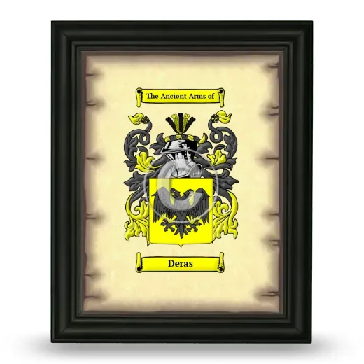 Deras Coat of Arms Framed - Black