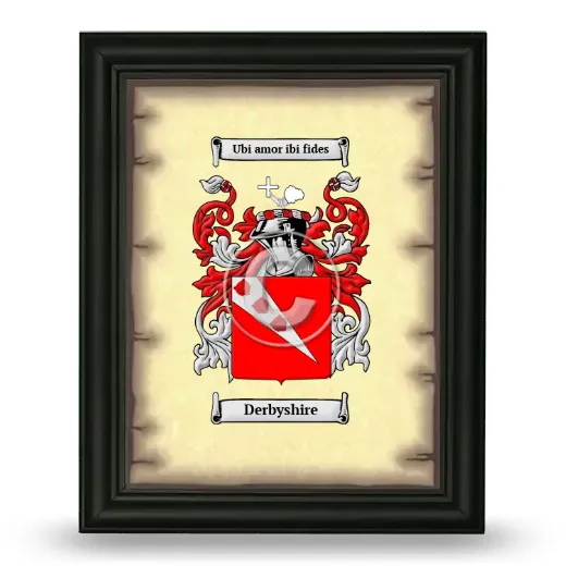 Derbyshire Coat of Arms Framed - Black