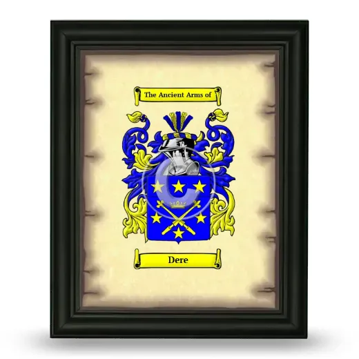 Dere Coat of Arms Framed - Black