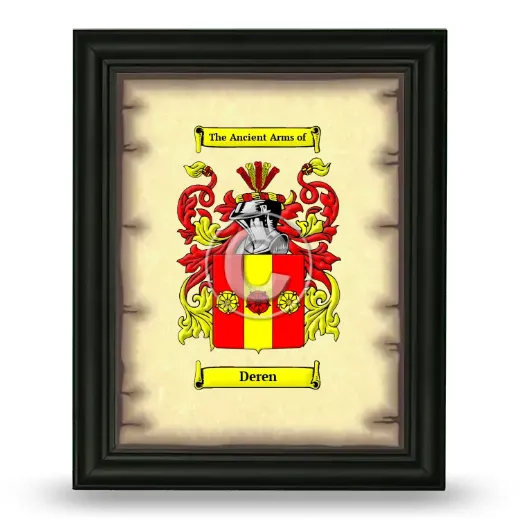 Deren Coat of Arms Framed - Black