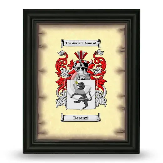 Derenzi Coat of Arms Framed - Black