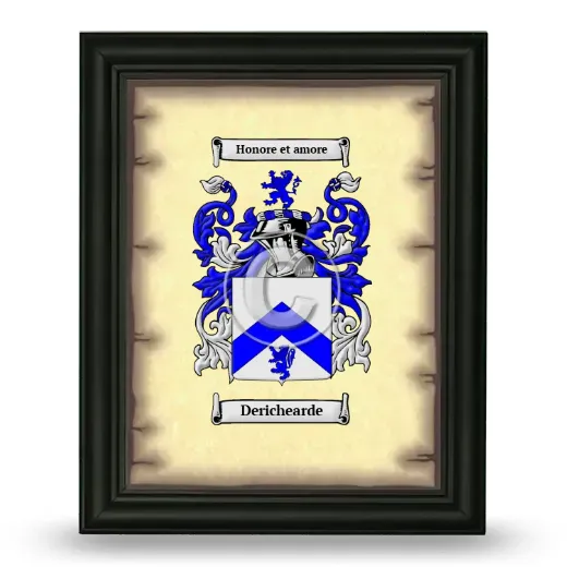 Derichearde Coat of Arms Framed - Black