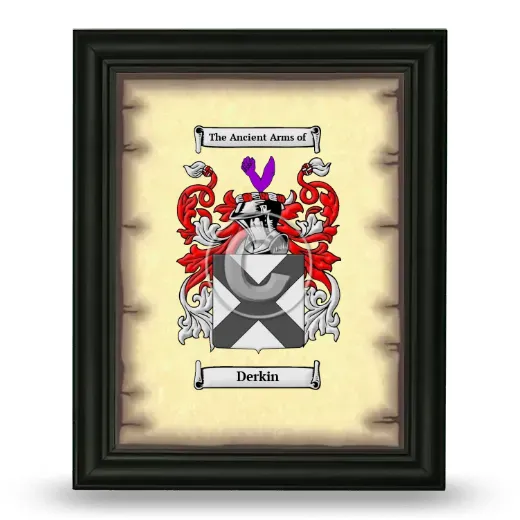 Derkin Coat of Arms Framed - Black