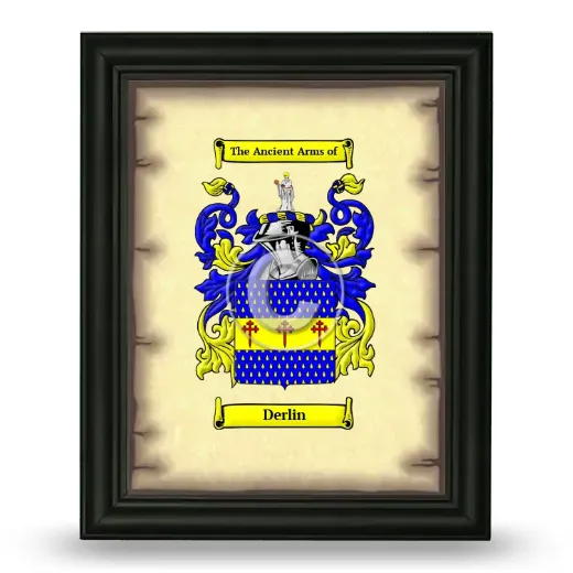 Derlin Coat of Arms Framed - Black