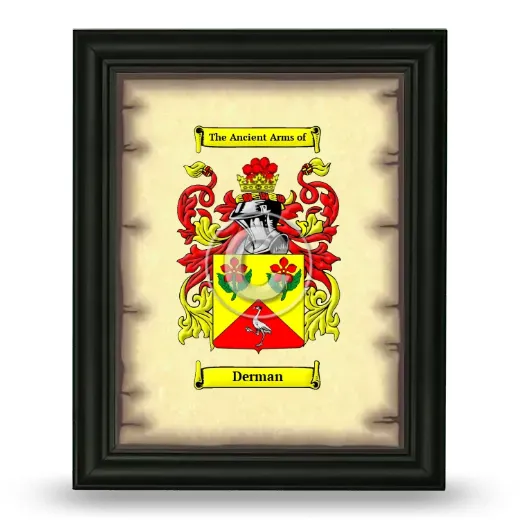 Derman Coat of Arms Framed - Black