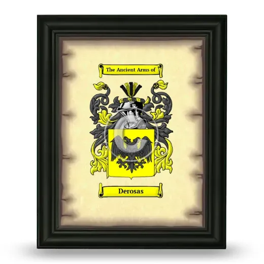 Derosas Coat of Arms Framed - Black