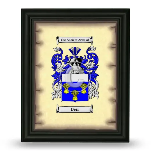 Derr Coat of Arms Framed - Black