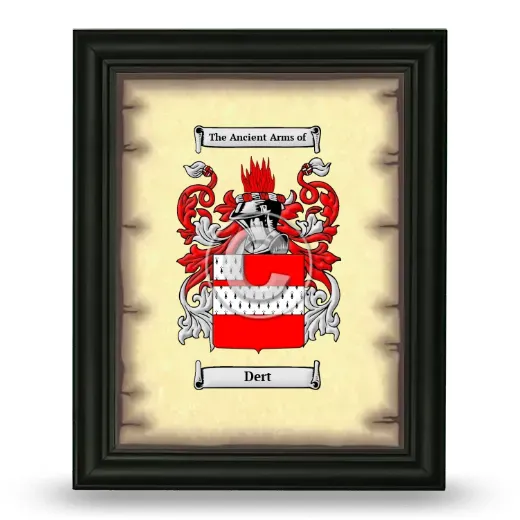 Dert Coat of Arms Framed - Black