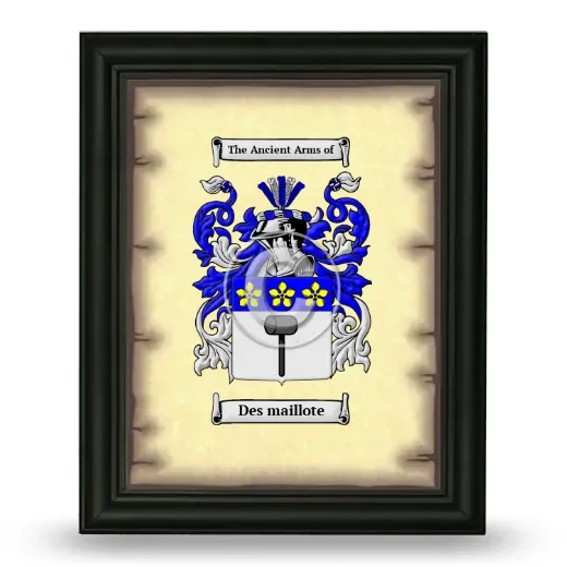 Des maillote Coat of Arms Framed - Black