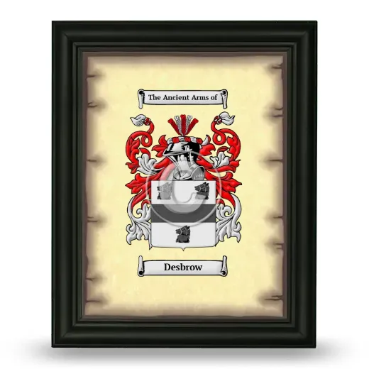Desbrow Coat of Arms Framed - Black