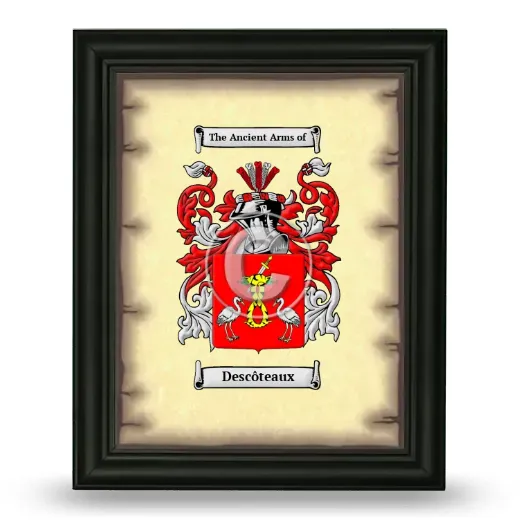 Descôteaux Coat of Arms Framed - Black