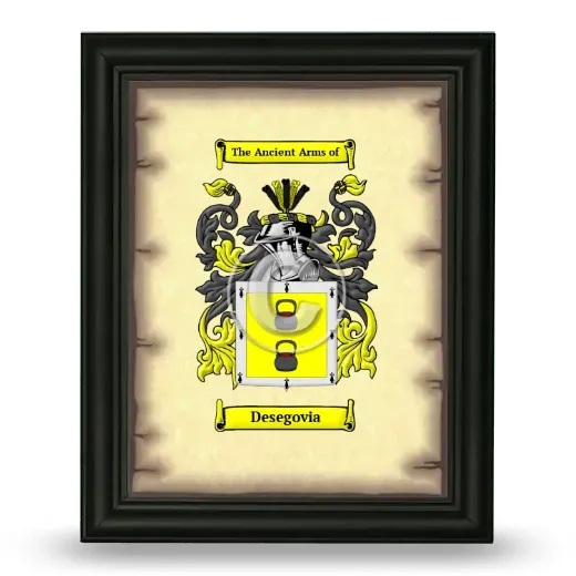 Desegovia Coat of Arms Framed - Black