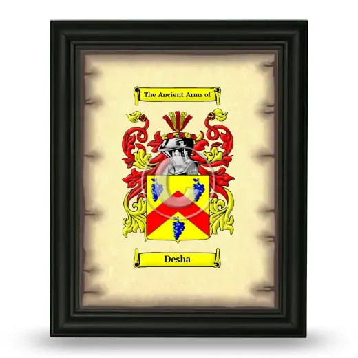 Desha Coat of Arms Framed - Black