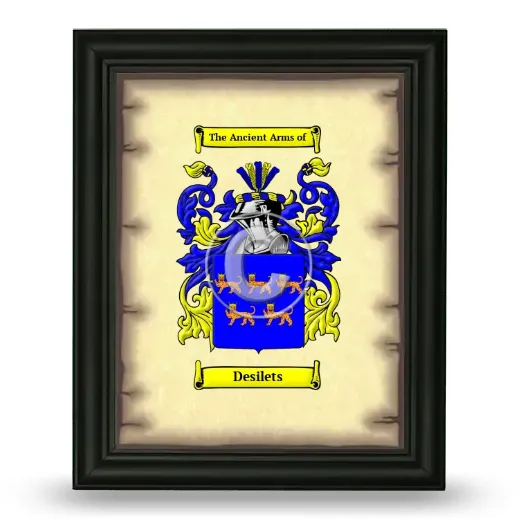 Desilets Coat of Arms Framed - Black
