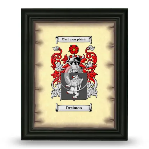 Desimon Coat of Arms Framed - Black