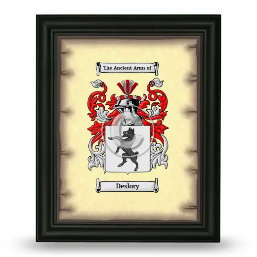 Deslory Coat of Arms Framed - Black