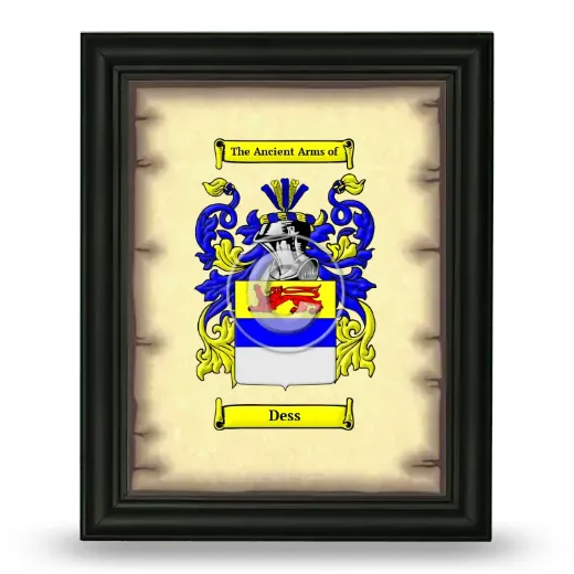 Dess Coat of Arms Framed - Black