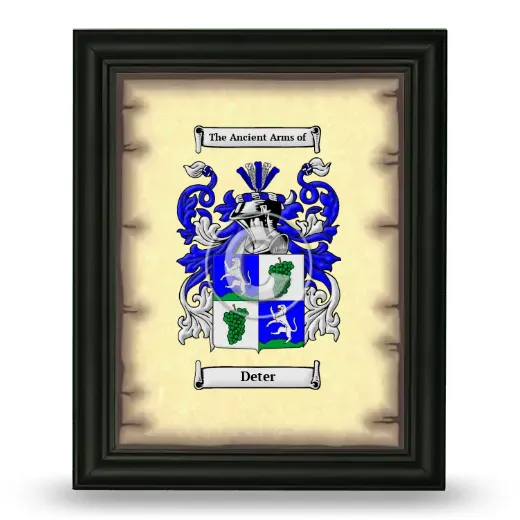 Deter Coat of Arms Framed - Black