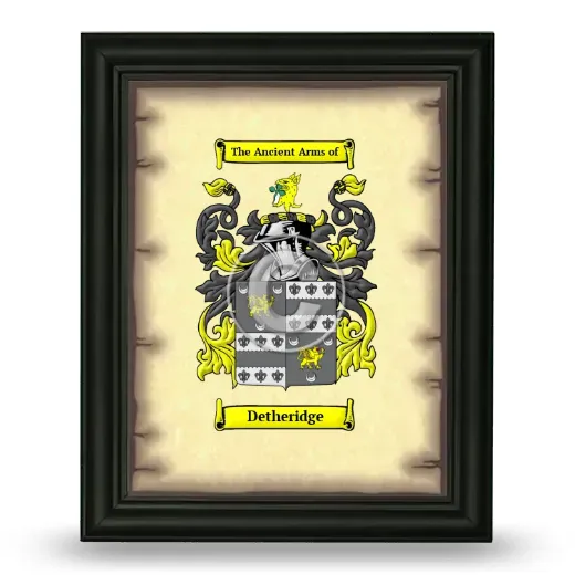 Detheridge Coat of Arms Framed - Black
