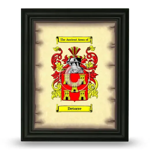 Detorre Coat of Arms Framed - Black