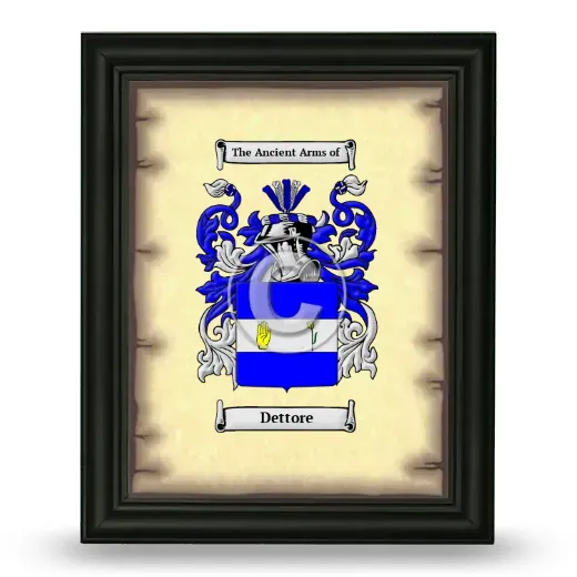 Dettore Coat of Arms Framed - Black