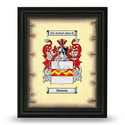 Deusen Coat of Arms Framed - Black