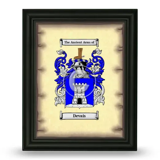 Devais Coat of Arms Framed - Black