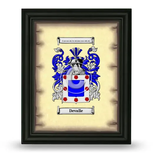 Devalle Coat of Arms Framed - Black