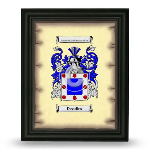 Devalles Coat of Arms Framed - Black
