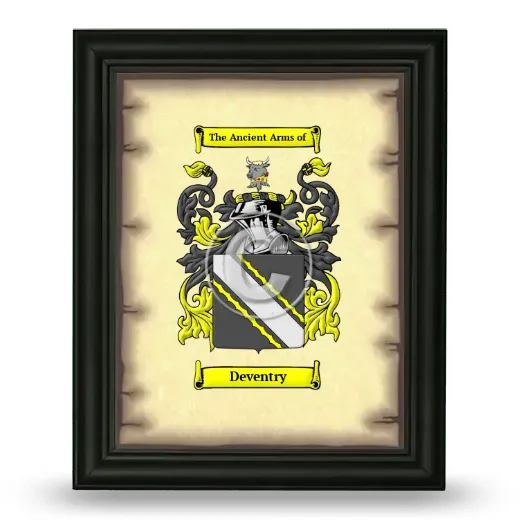 Deventry Coat of Arms Framed - Black