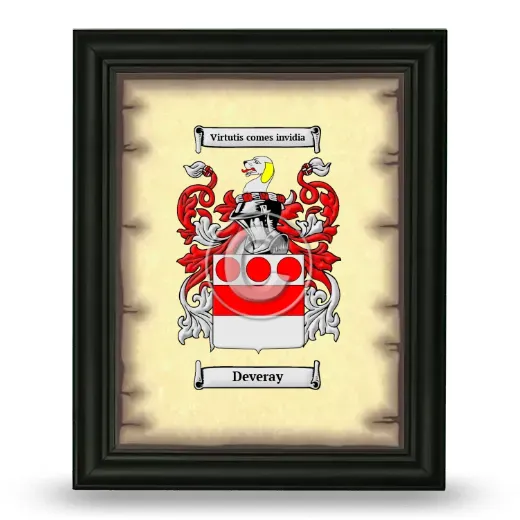 Deveray Coat of Arms Framed - Black