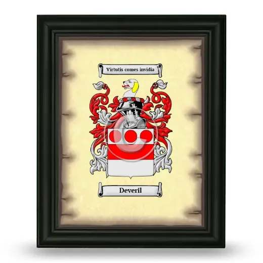 Deveril Coat of Arms Framed - Black